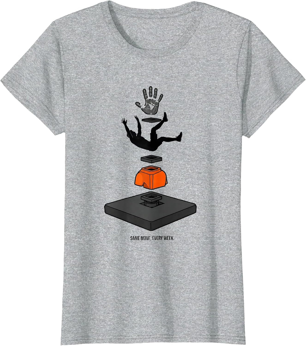 Same Move, Every Week Funny Rock Climbing Bouldering T-Shirt - Heather Grey