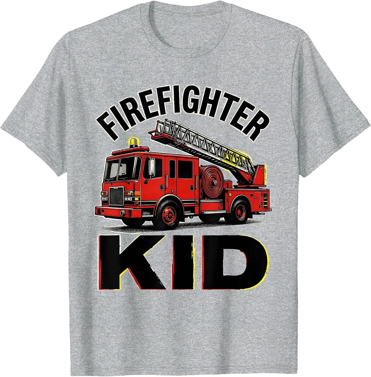 Men's Firefighter Kid Playful Fire Truck Birthday Future T-Shirt - Heather Grey