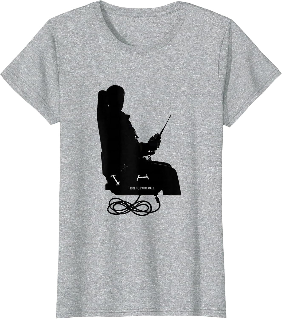 Women's I Ride To Every Call Firefighter Pride Memorial Tribute T-Shirt - Heather Grey