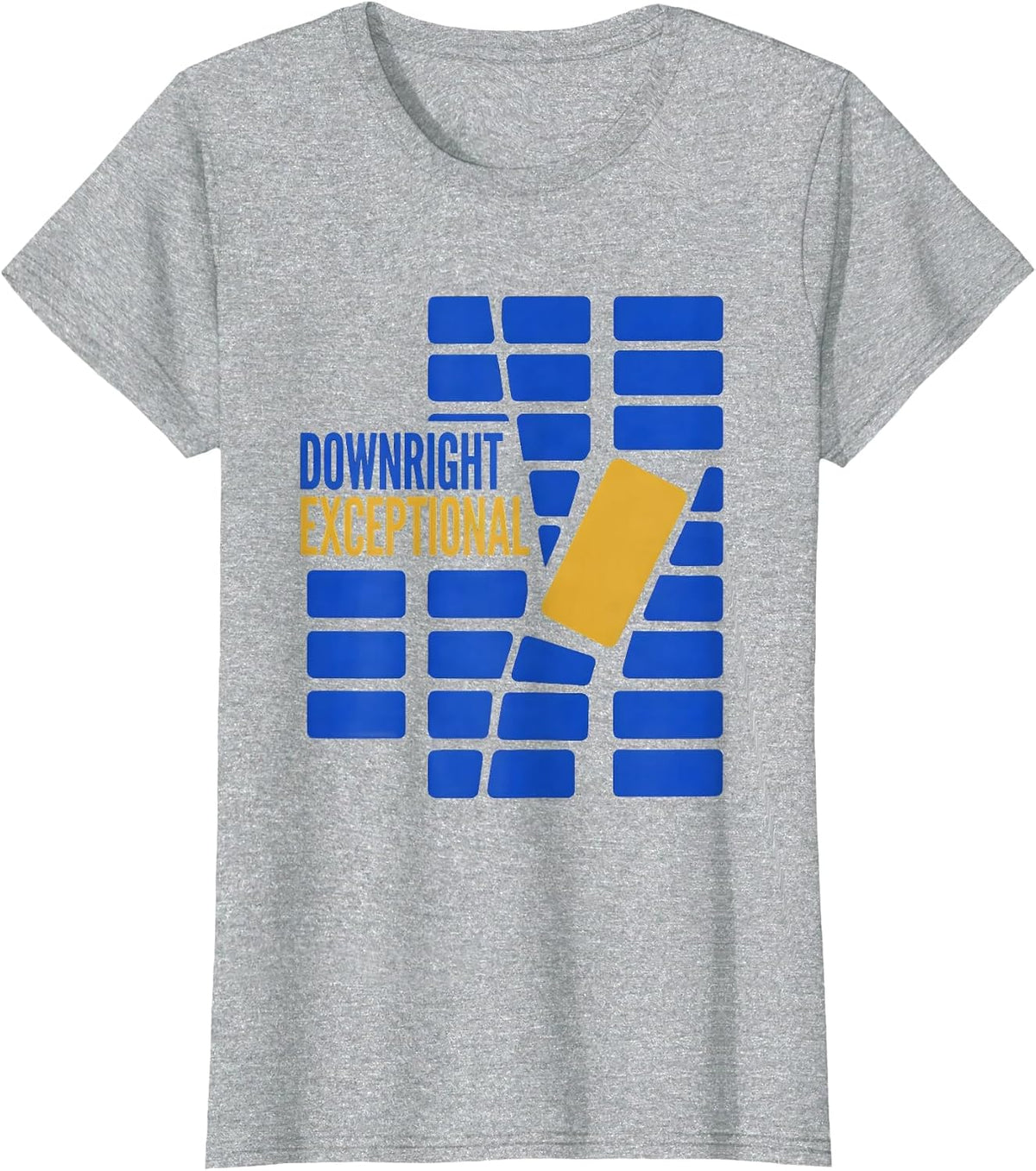 Women's Downright Exceptional Modernist Down Syndrome Awareness Gift T-Shirt - Heather Grey