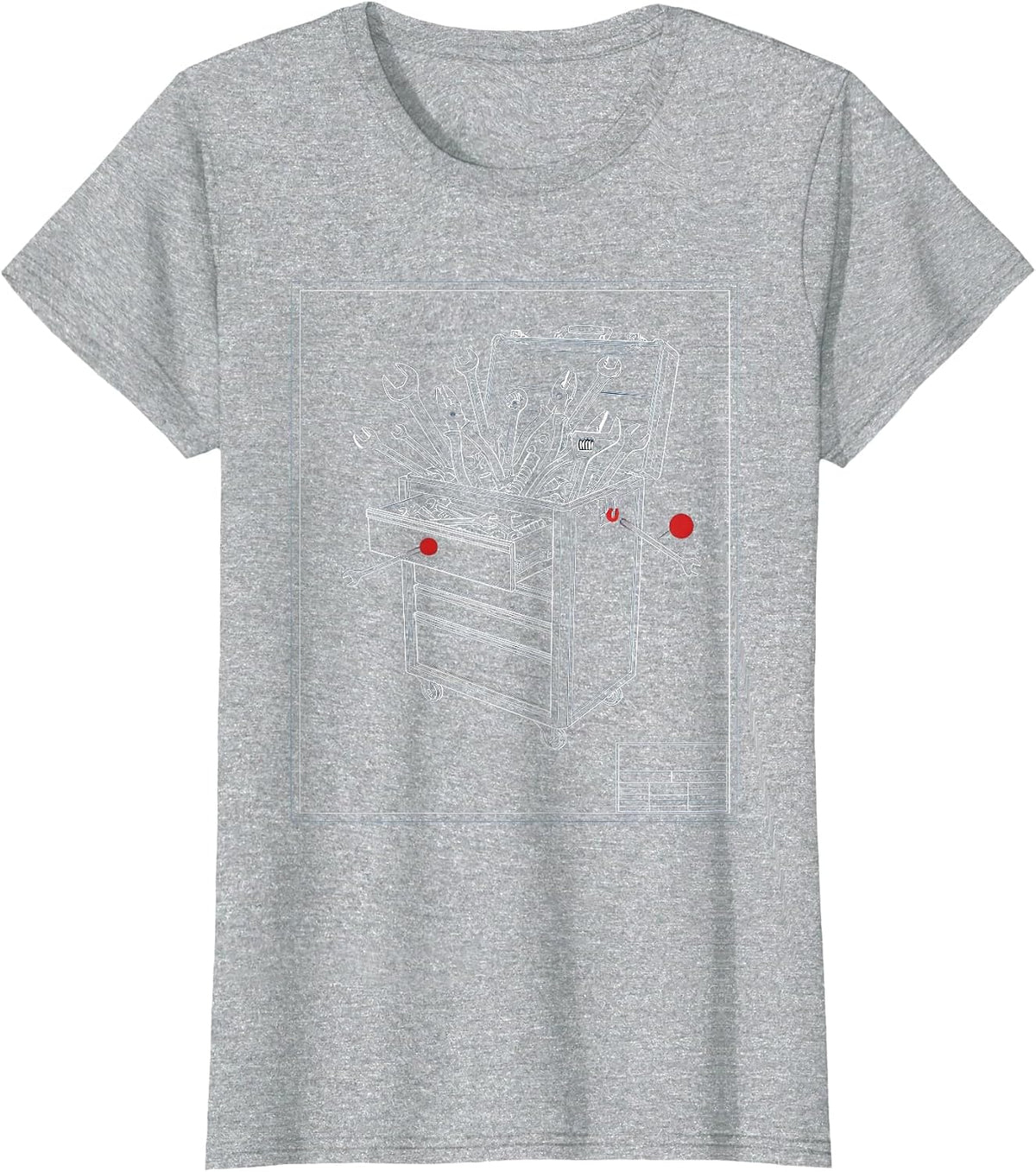 Women's Garage Toolbox Overflowing With Wrenches T-Shirt - Heather Grey
