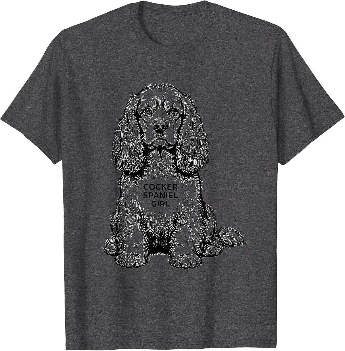 Cocker Spaniel Girl Cute Dog Lover Breed Pride T-Shirt - Dark Heather Grey
