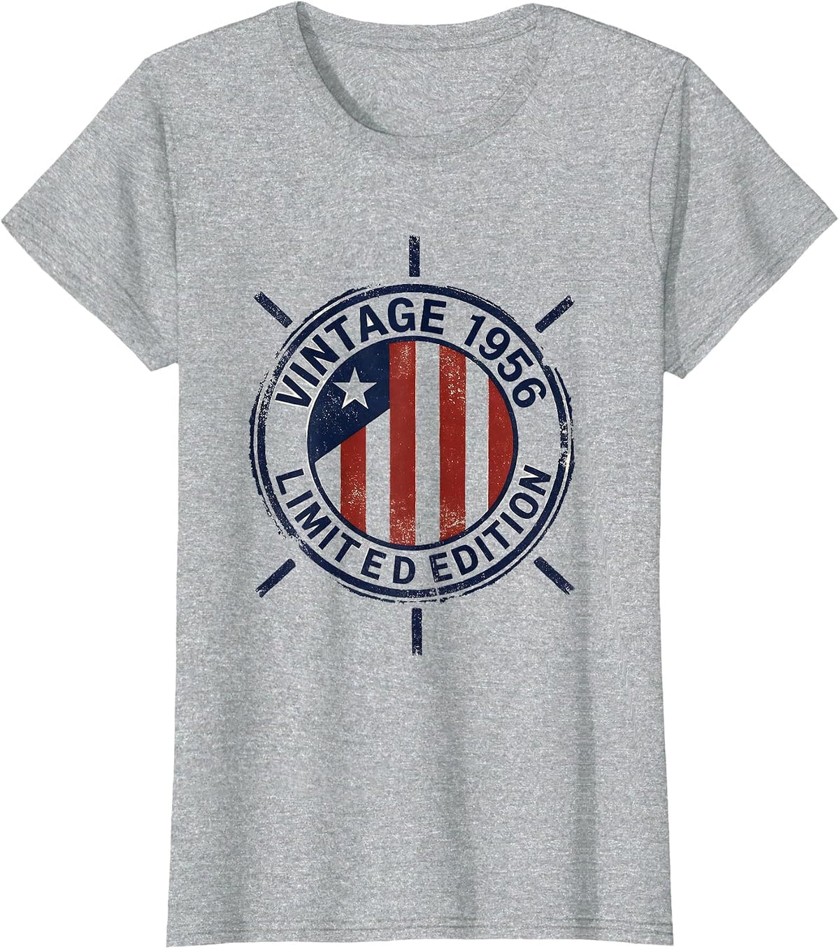 Women's Vintage 1956 Limited Edition Stamp 70th Birthday Gift Men T-Shirt - Heather Grey