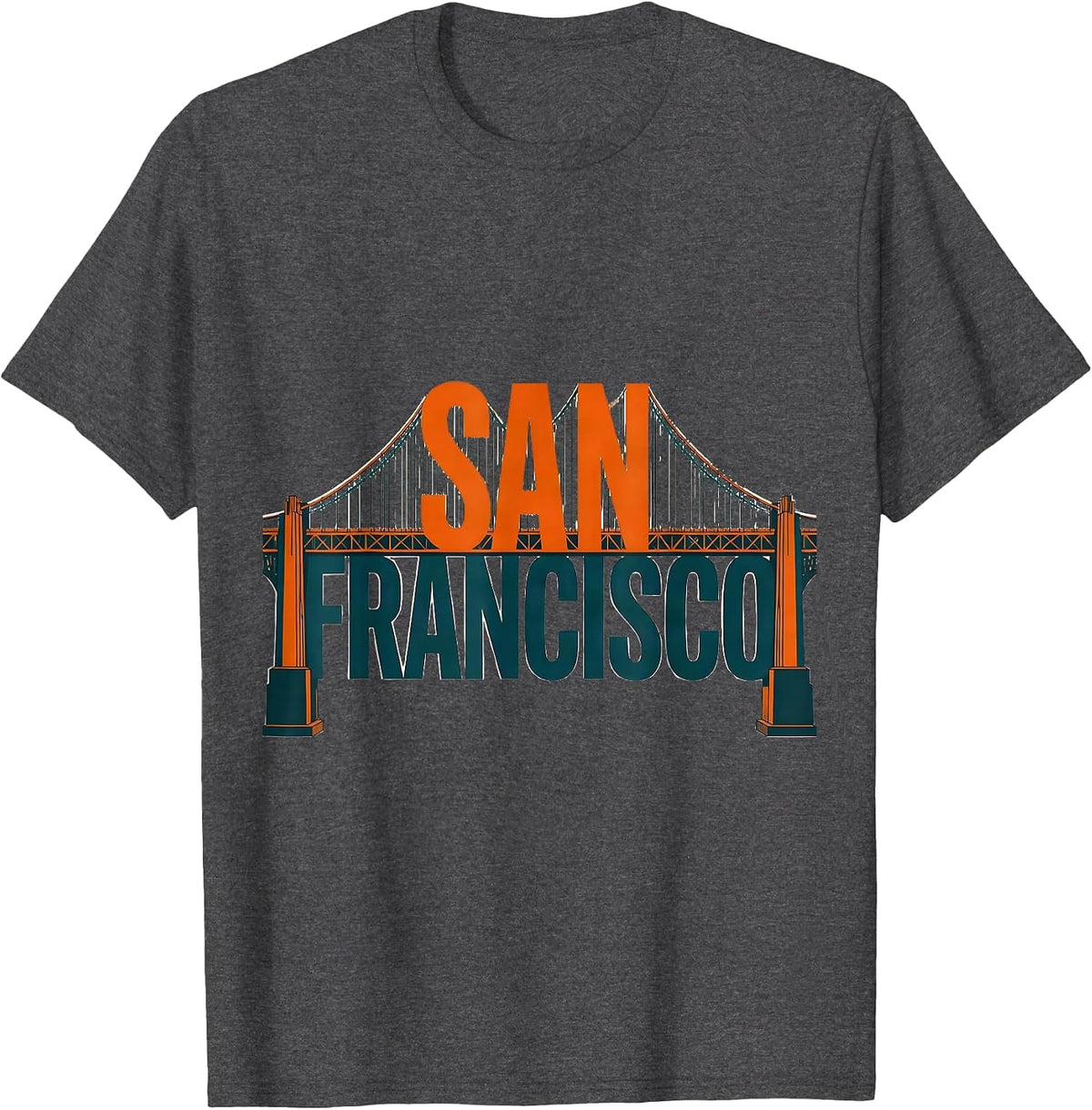 San Francisco Vintage Golden Gate Bridge Souvenir T-Shirt - Dark Heather Grey
