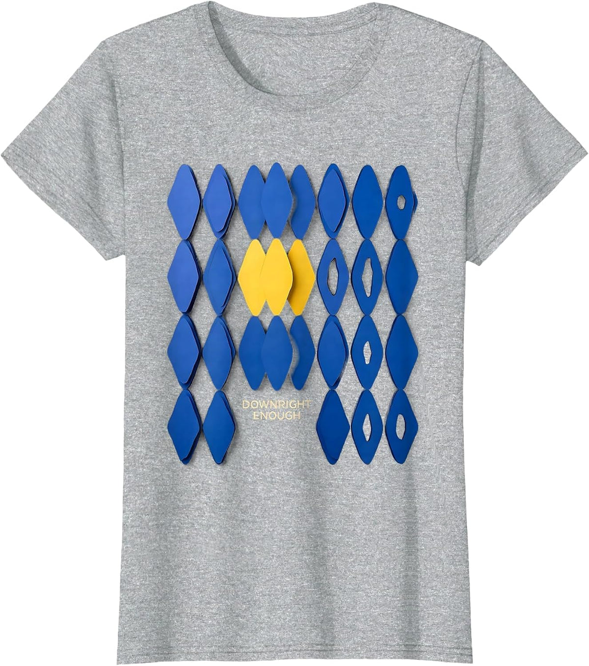 Downright Enough Paper Cutout Down Syndrome Awareness Family T-Shirt - Heather Grey