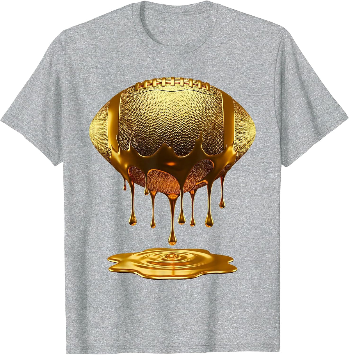 Football Dripping Drip Gold Sport Player Coach Baller T-Shirt - Heather Grey