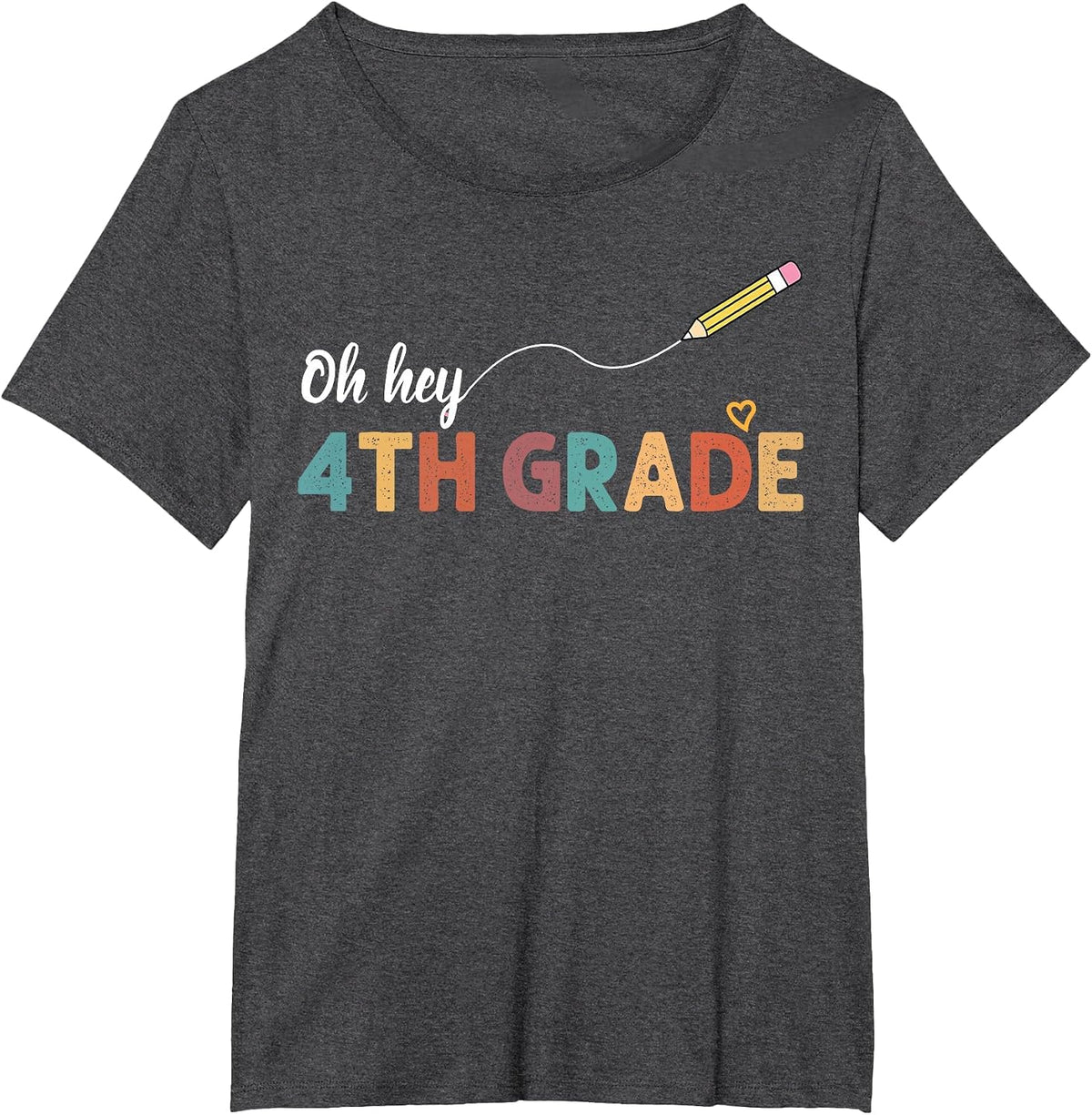 Oh Hey Fourth Grade Team Back to School T-Shirt - Dark Heather Grey