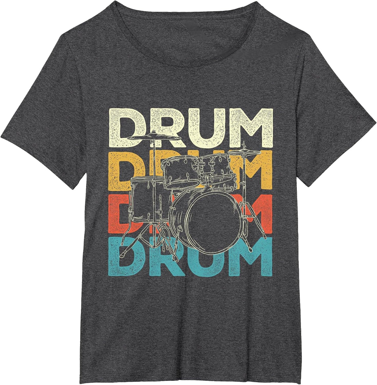 Drum - Drummer Band Lover Percussionist Drumming T-Shirt - Dark Heather Grey