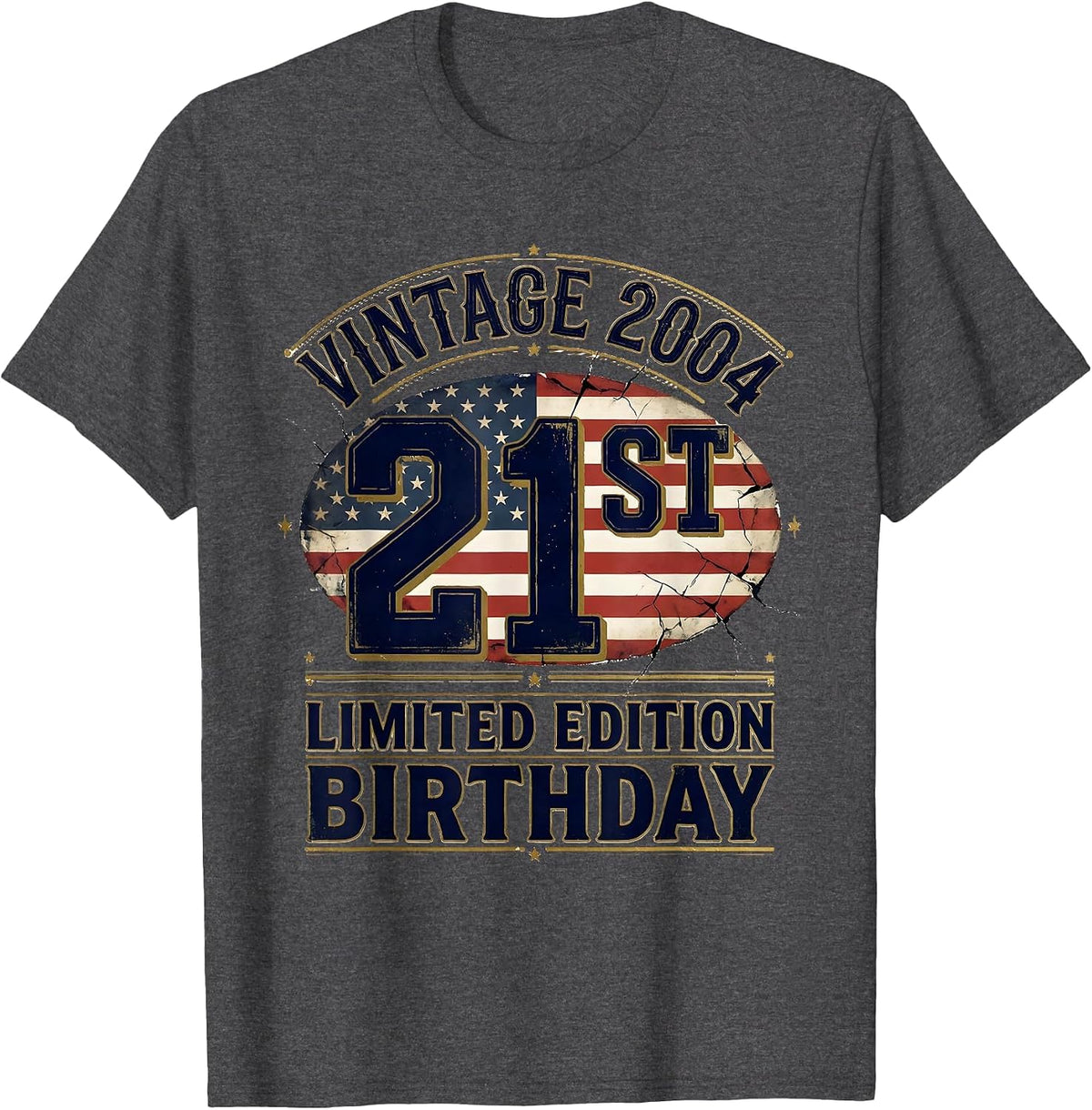 Vintage 2004 Limited Edition 21st Birthday Men T-Shirt - Dark Heather Grey