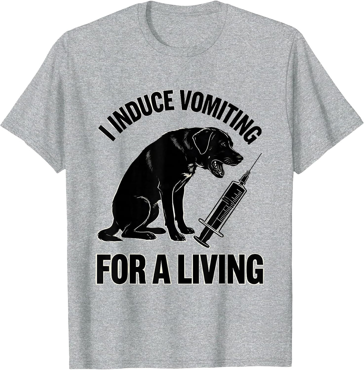 Men's I Induce Vomiting For A Living Funny Veterinarian Vet Tech T-Shirt - Heather Grey