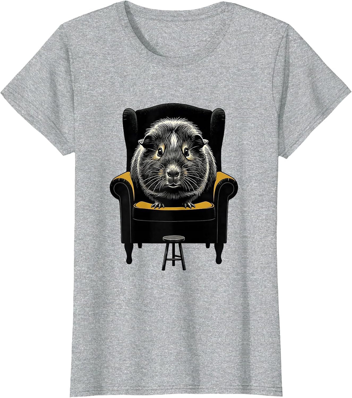 Rosette Guinea Pig Silly Cavy Lover Humor T-Shirt - Heather Grey