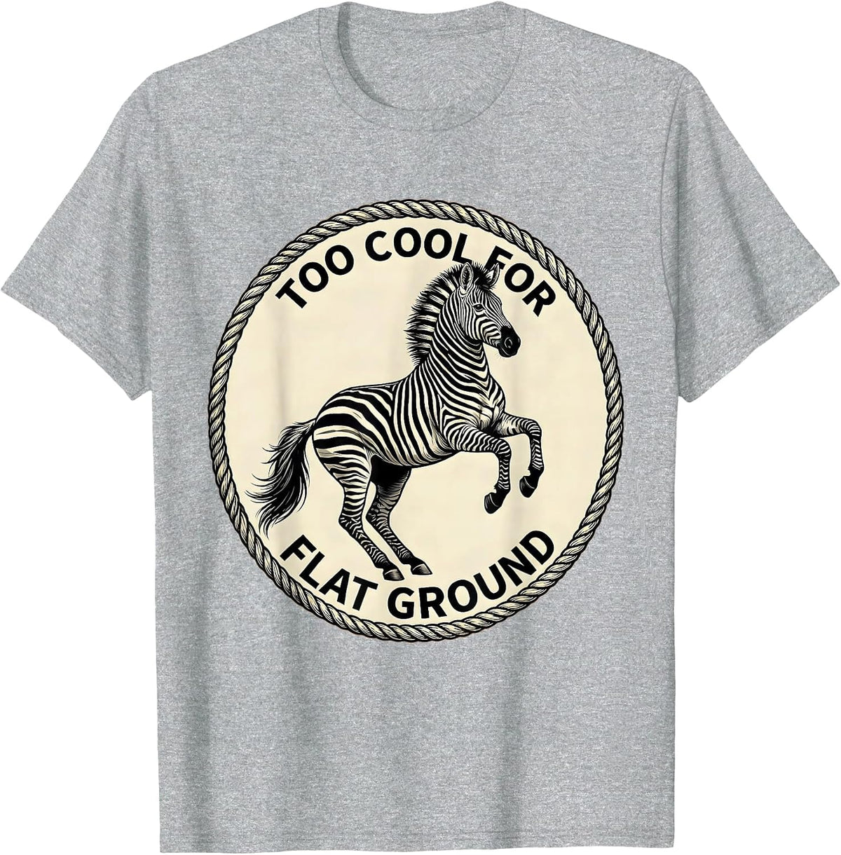 Men's Too Cool For Flat Ground Horse Riding Design T-Shirt - Heather Grey
