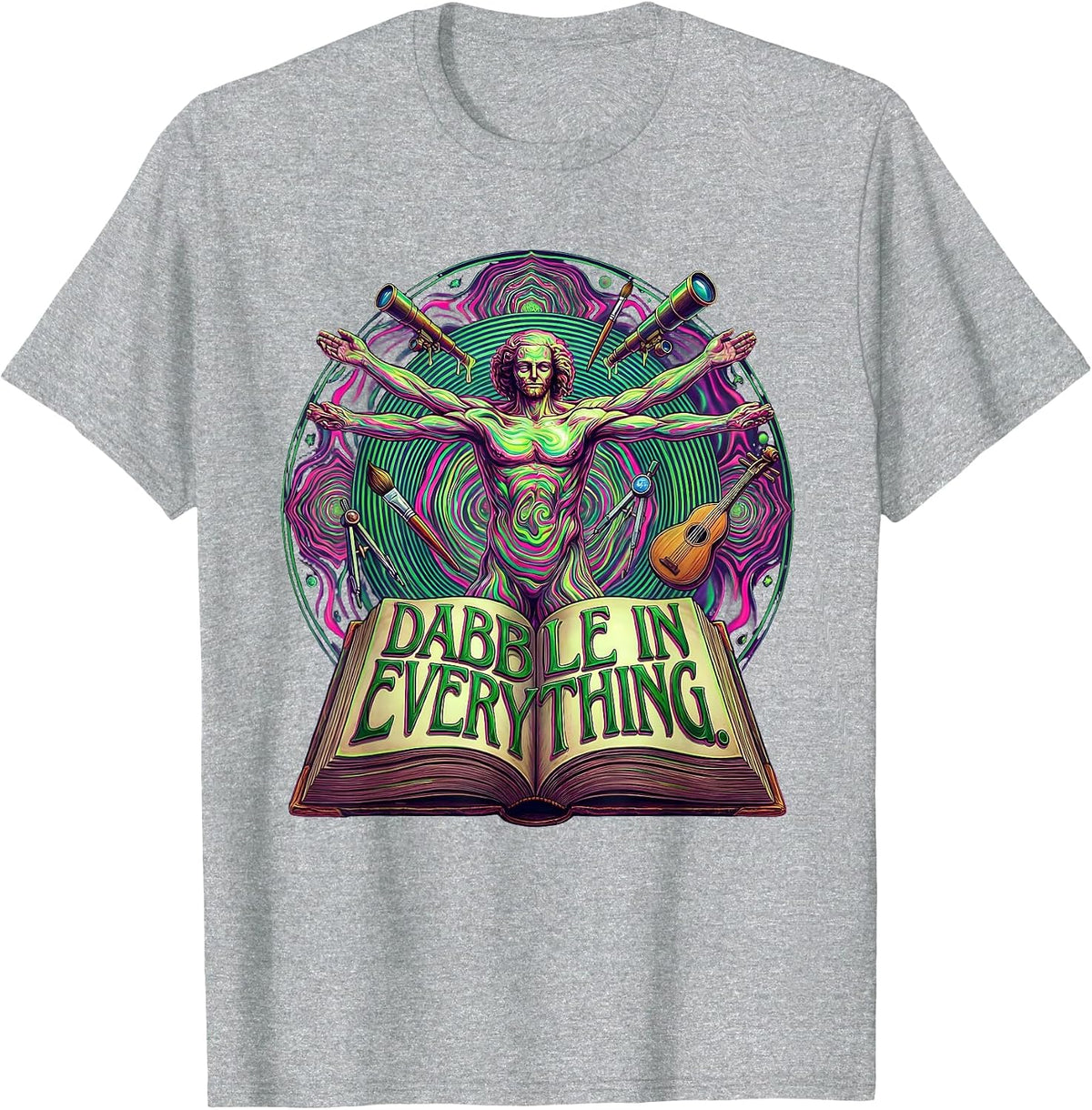 Men's Dabble in Everything Renaissance Man Design T-Shirt - Heather Grey