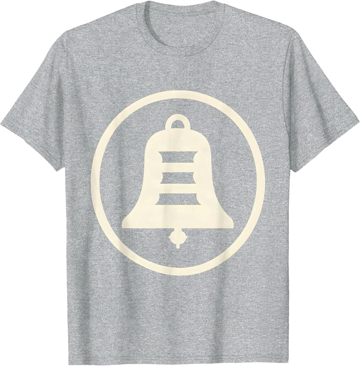 Men's Fire Bell Badge Firefighter Pride Memorial Tribute T-Shirt - Heather Grey