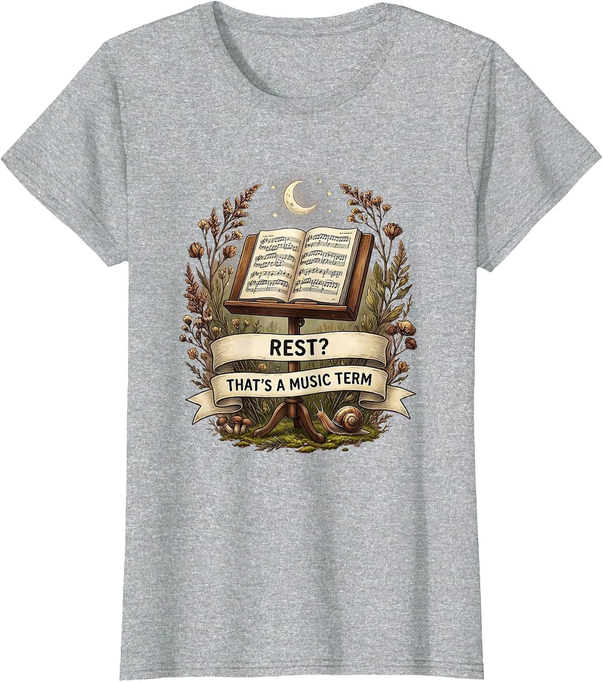 Rest? That's a Music Term Funny Music Teacher T-Shirt - Heather Grey