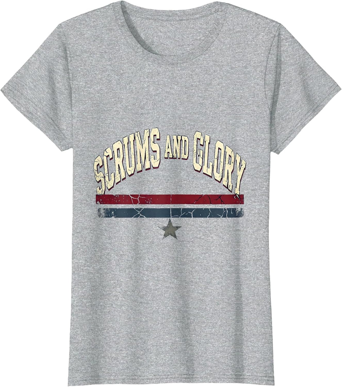 Scrums and Glory Rugby Graphic Design T-Shirt - Heather Grey