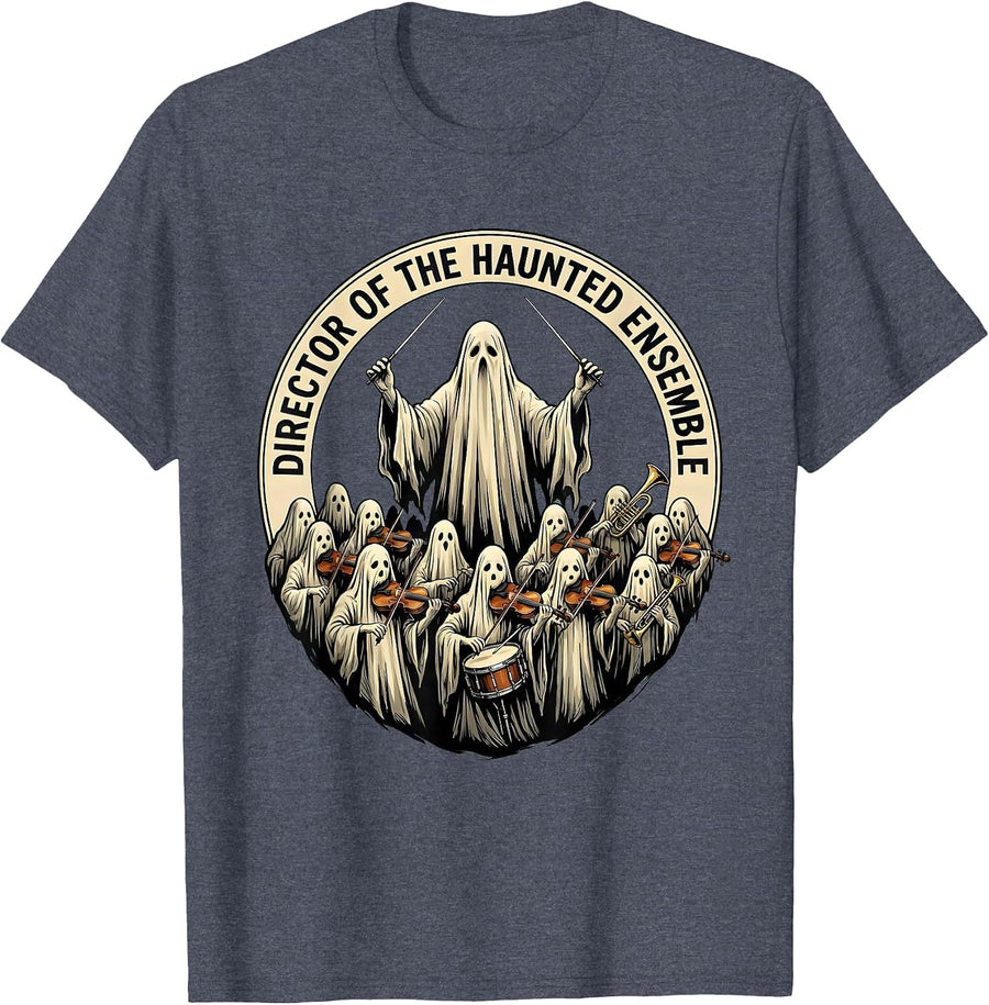 Director of the Haunted Ensemble Whimsical Music Teacher T-Shirt - Heather Blue