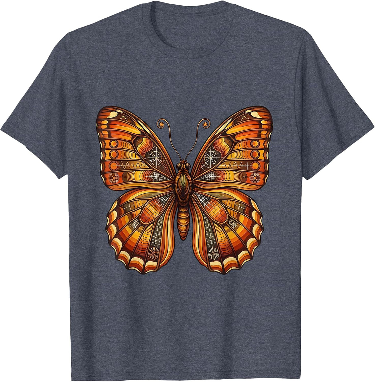 Math Teacher Butterfly Wings Equations Design T-Shirt - Heather Blue