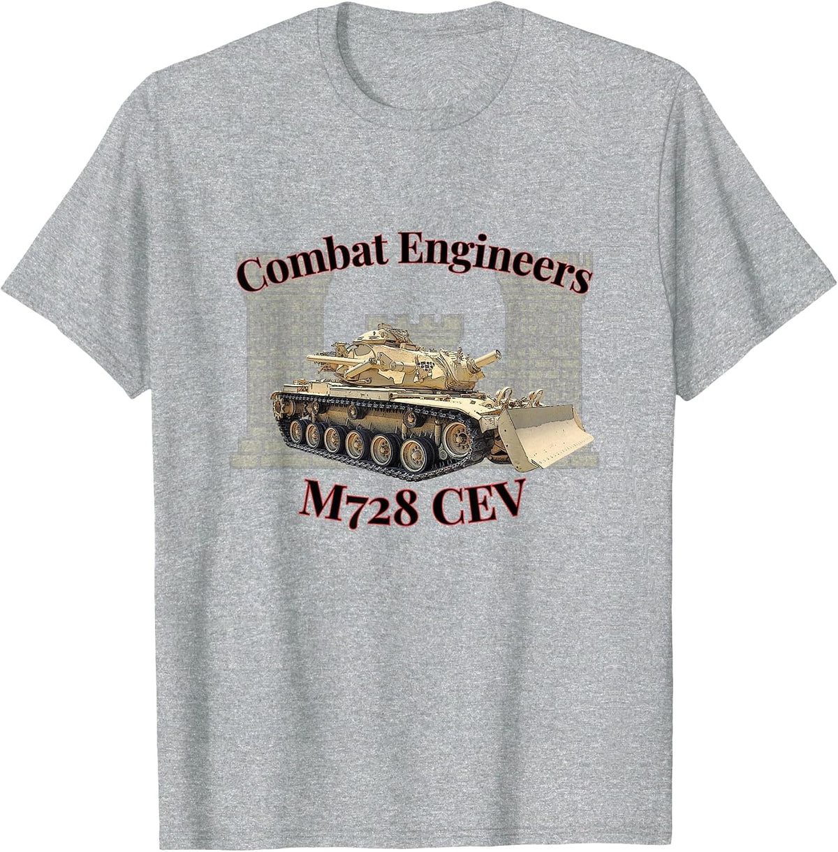 Combat Engineers U.S. Army M728 CEV T-Shirt - Heather Grey