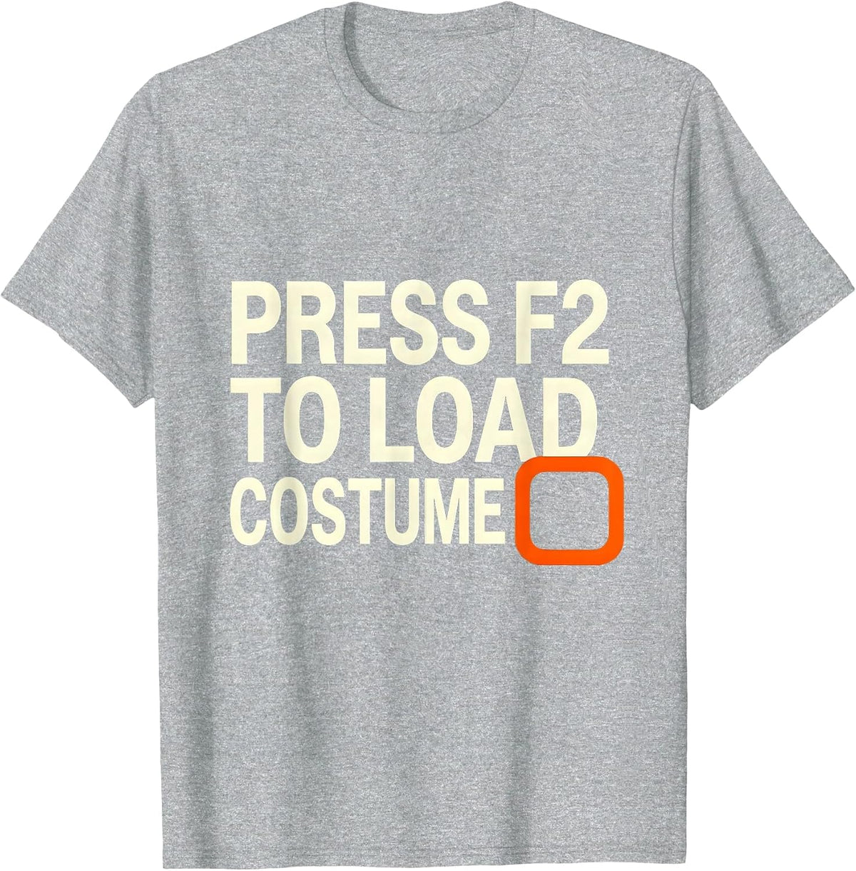 Men's Press F2 To Load Costume Funny Lazy Halloween Geek Humor T-Shirt - Heather Grey