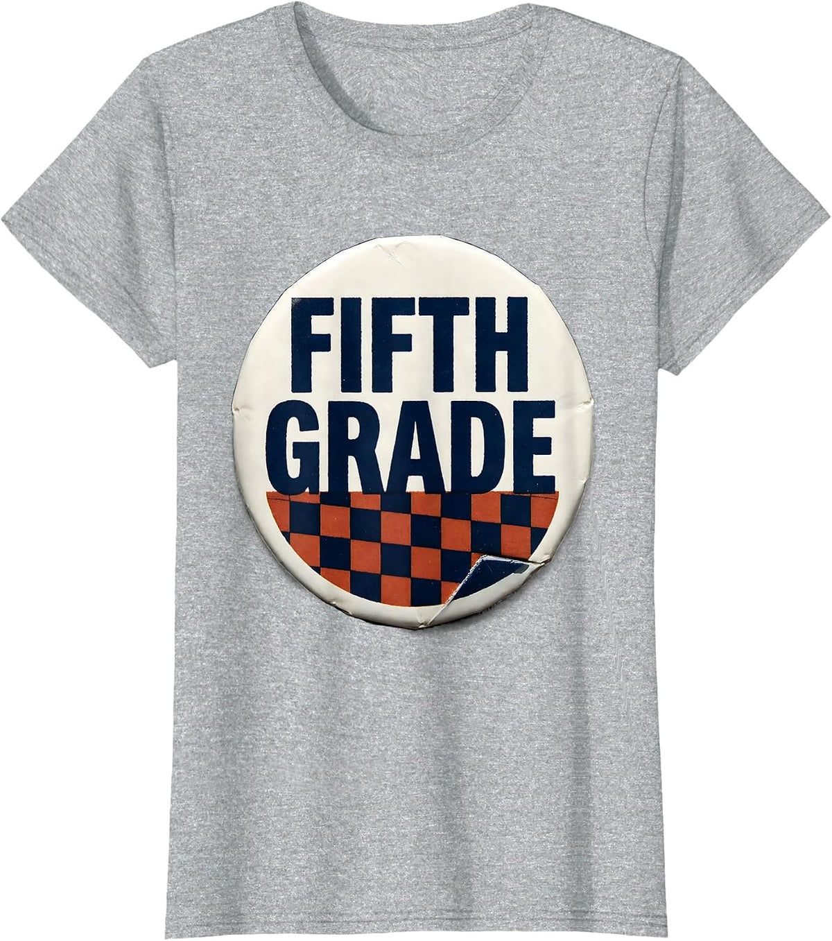 Women's Fifth Grade Minimalist Retro Girl Teacher Back To School T-Shirt - Heather Grey