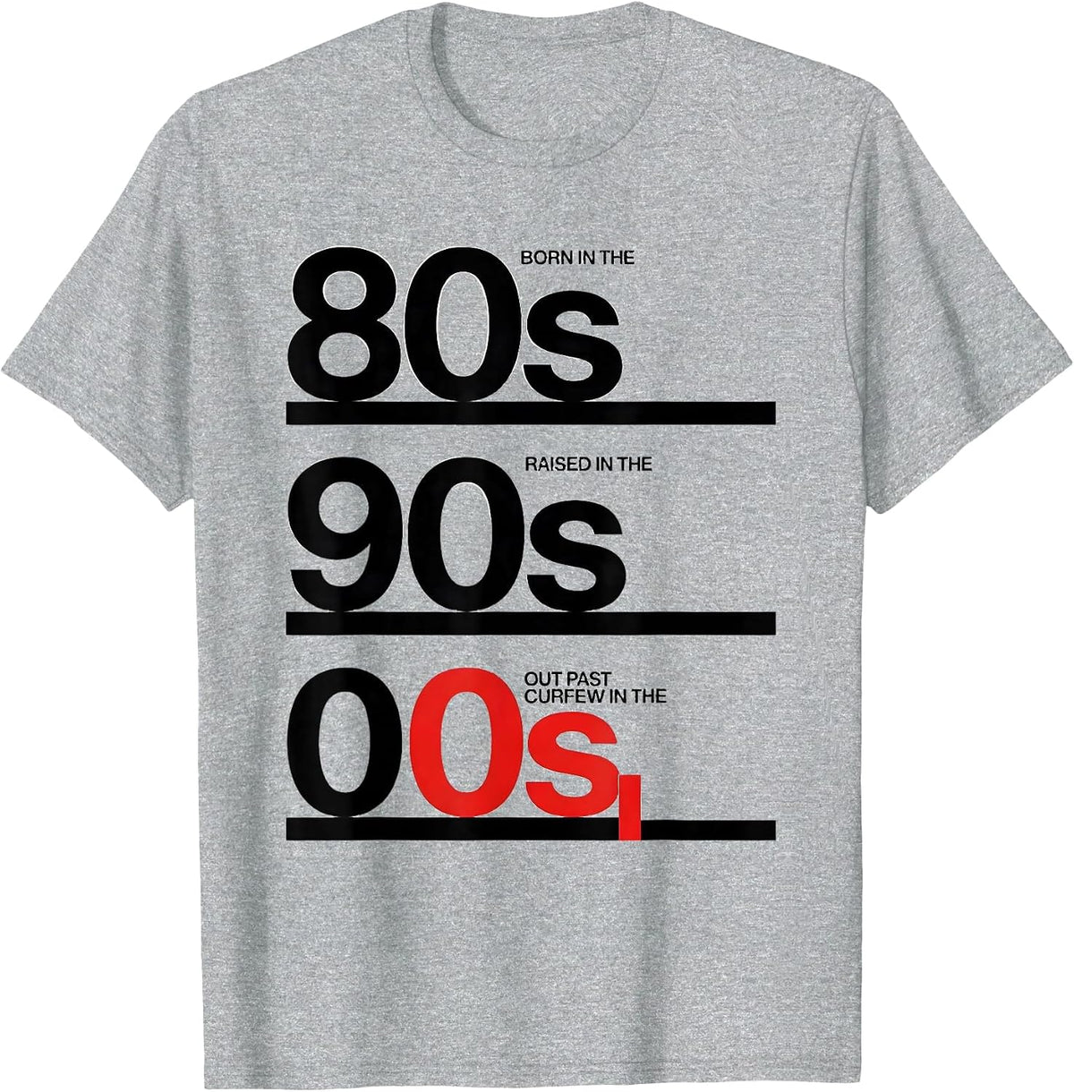 Men's Born In The 80s Raised In The 90s Nostalgic Humor T-Shirt - Heather Grey