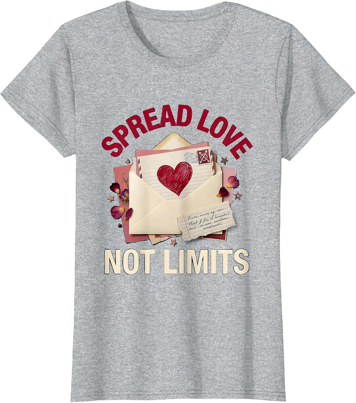 Women's Spread Love Not Limits Down Syndrome Awareness T-Shirt - Heather Grey