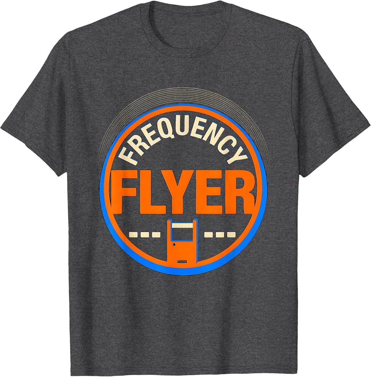Men's Frequency Flyer Funny Ham Radio Operator Hobbyist Humor T-Shirt - Dark Heather Grey