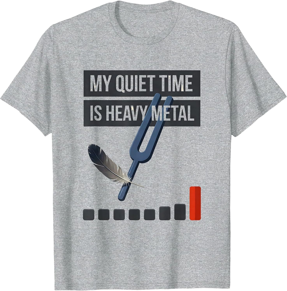 Men's My Quiet Time Is Heavy Metal Funny Metalhead Rock Fan Humor T-Shirt - Heather Grey