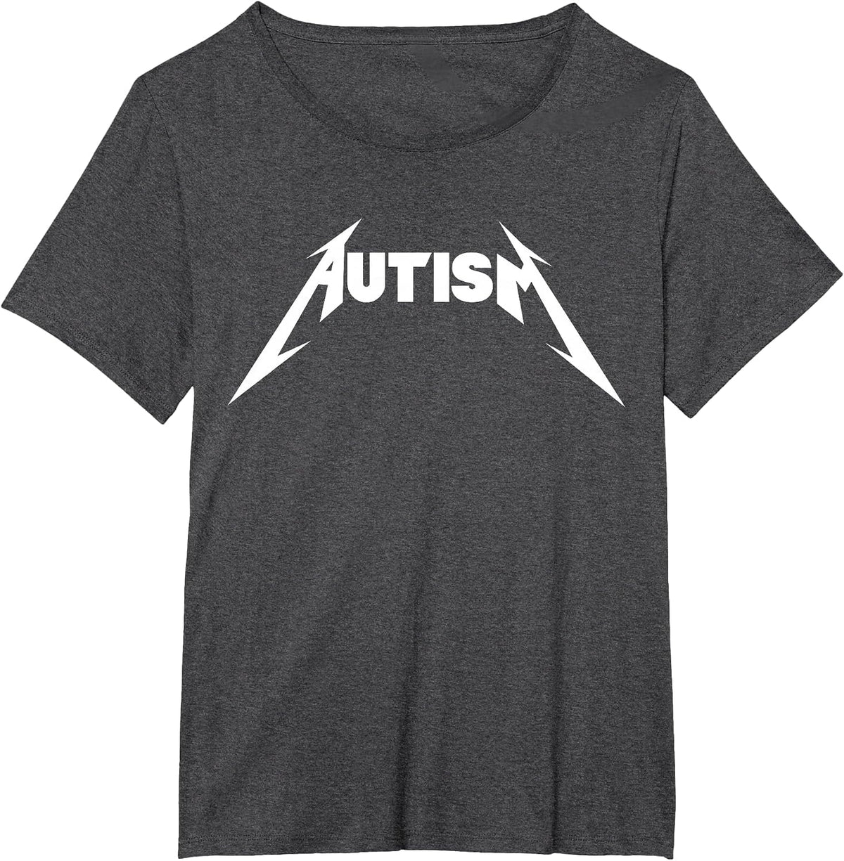Funny Design Autism Skeleton Meme Metal Rock for Men Women T-Shirt - Dark Heather Grey