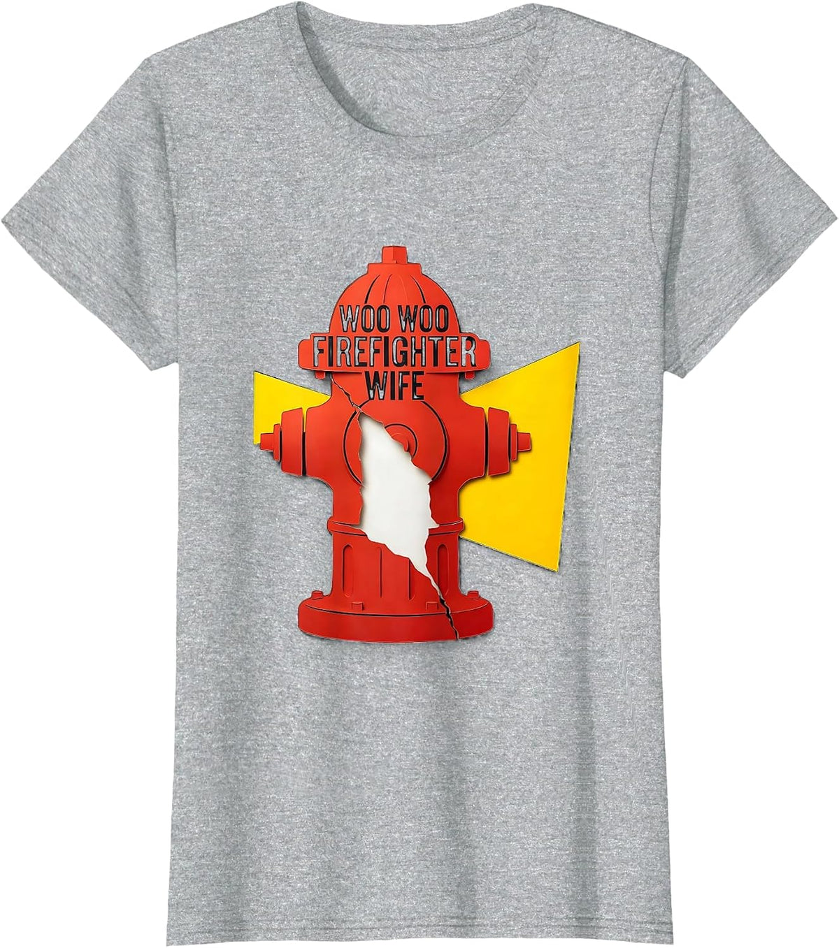 Woo Woo Firefighter Wife Funny Fire Dept Spouse Humor T-Shirt - Heather Grey
