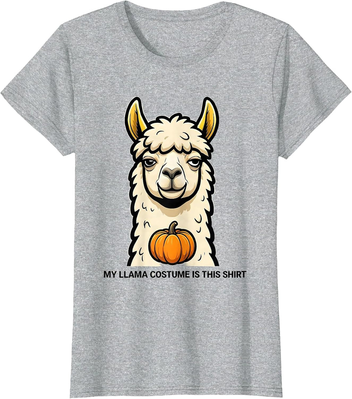 Women's My Llama Costume Is This Shirt Funny Novelty Animal Lover T-Shirt - Heather Grey