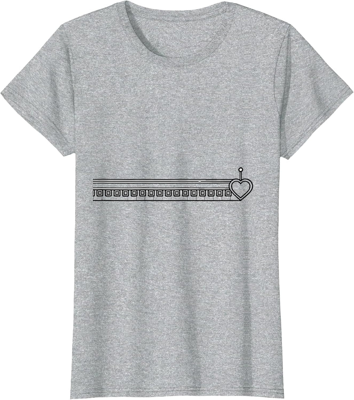 Phoropter Heart Track Optometrist Valentine Humor T-Shirt - Heather Grey