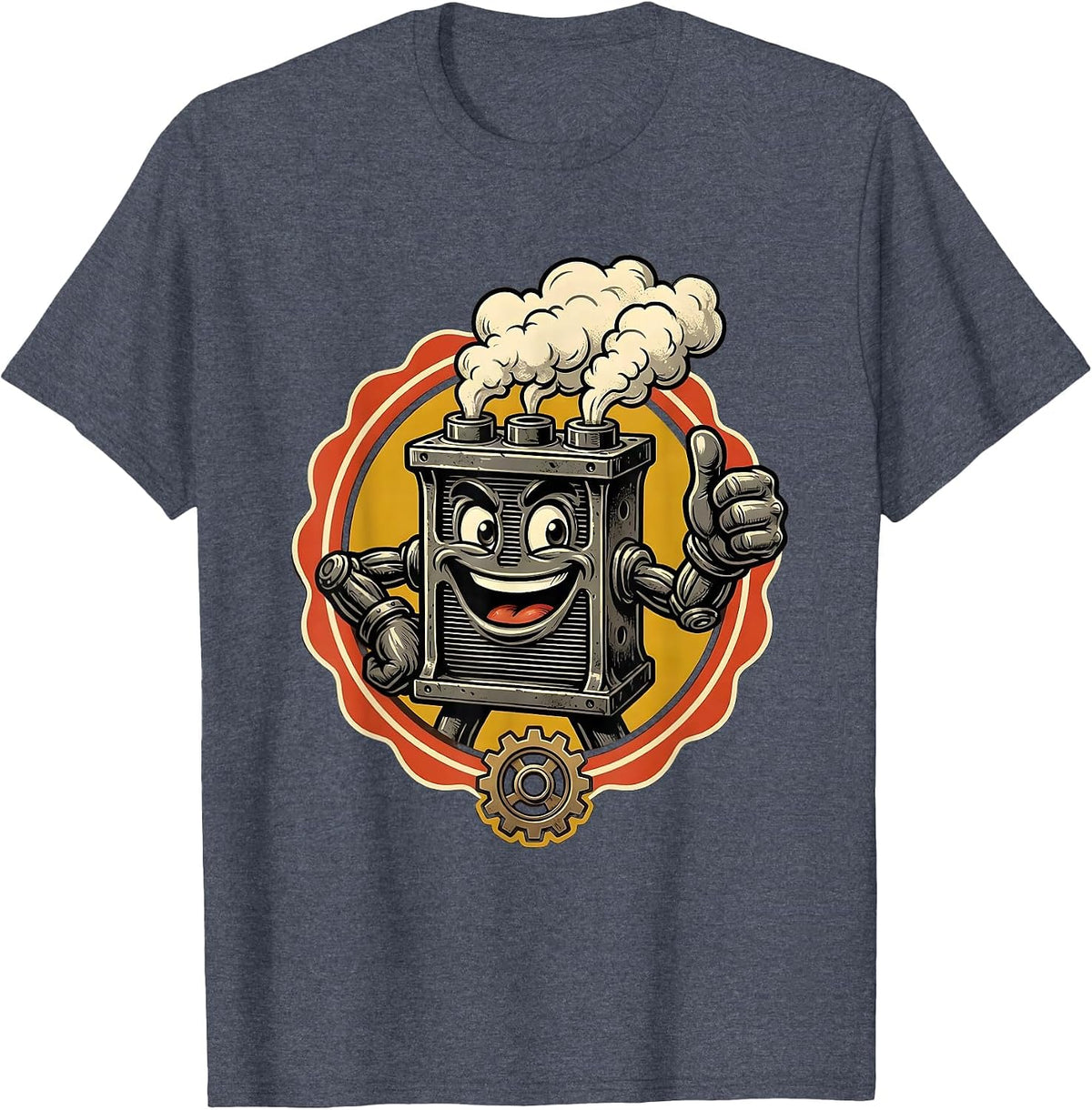 Valley Forge Automotive Classic Engine Block Graphic T-Shirt - Heather Blue