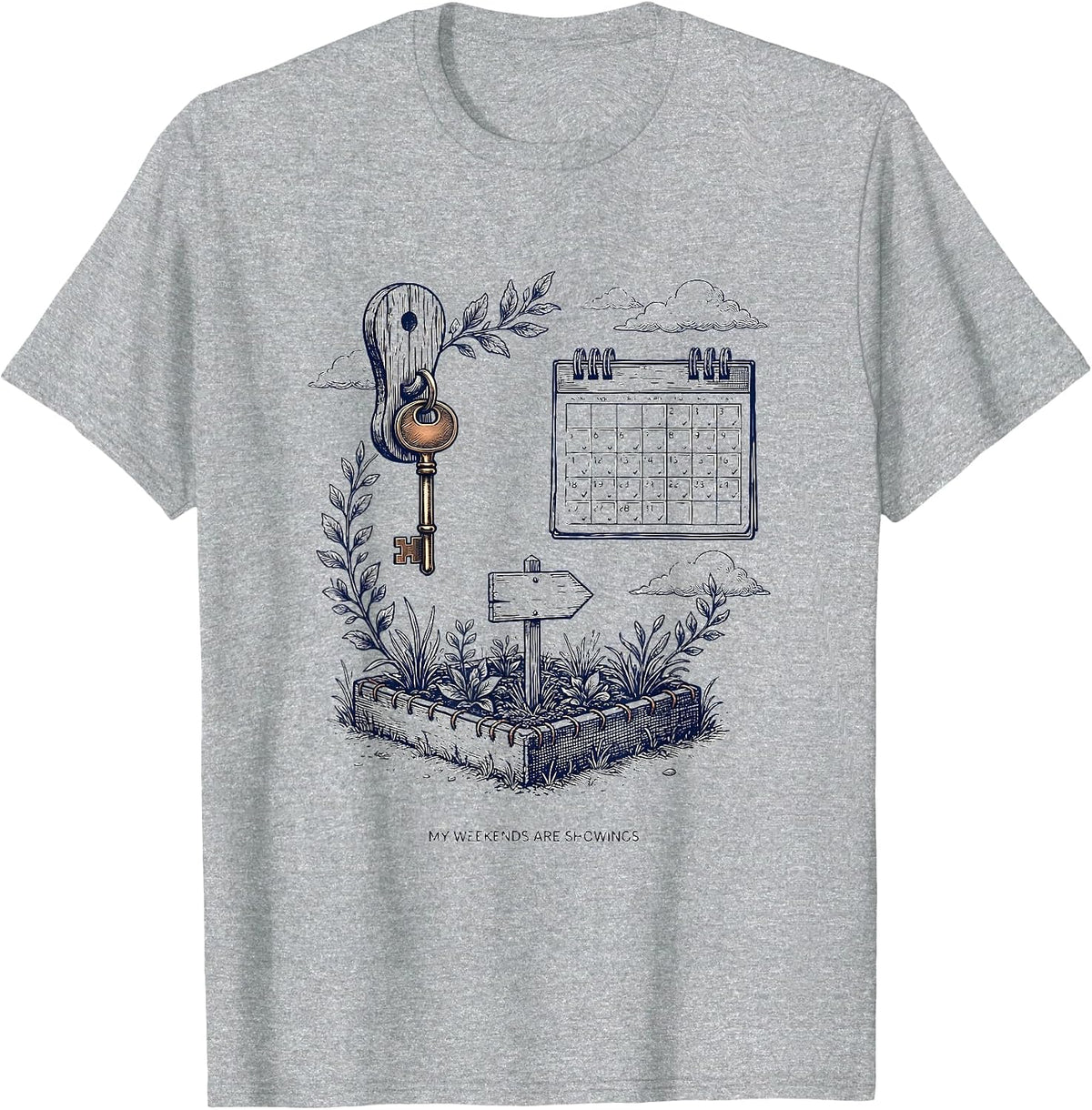 Men's My Weekends Are Showings Funny Realtor Real Estate Agent T-Shirt - Heather Grey