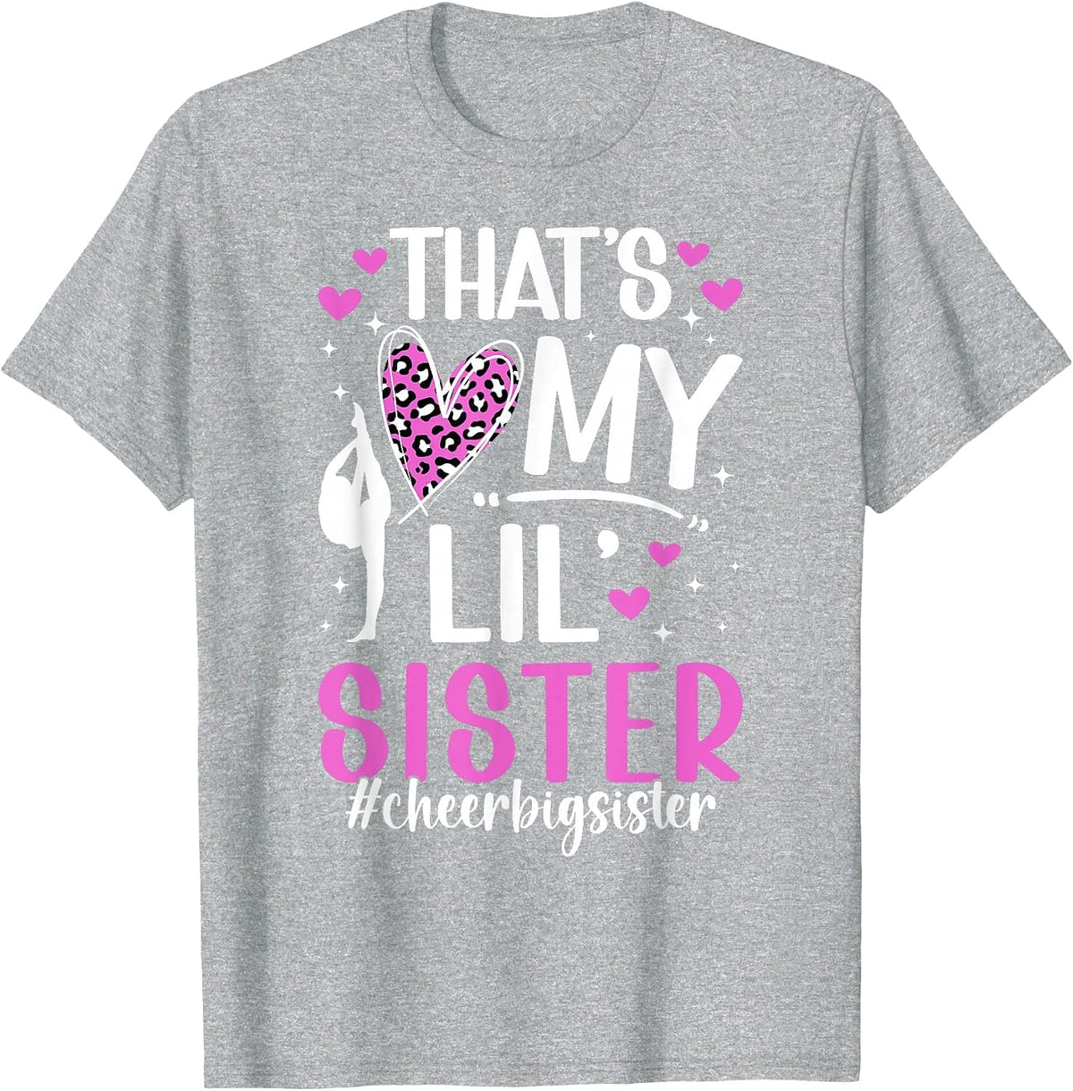 Cheer Big Sister Proud Cheerleader Big Sister T-Shirt - Heather Grey