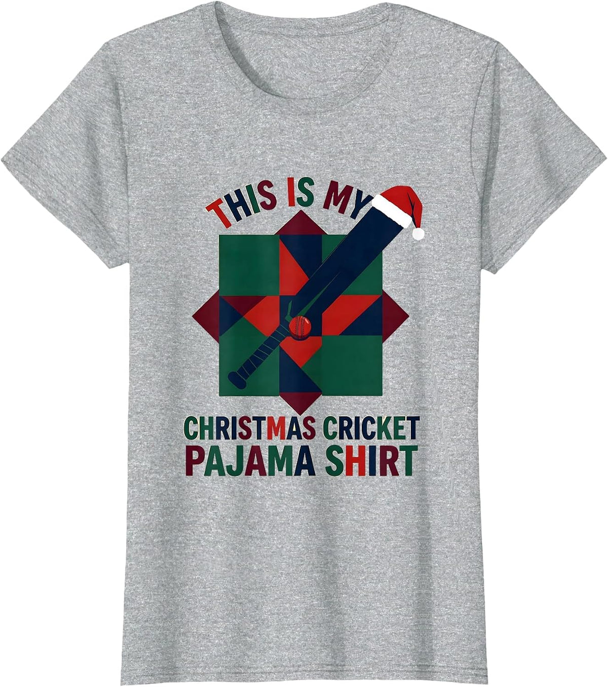 This Is My Christmas Cricket Pajama Shirt Novelty T-Shirt - Heather Grey