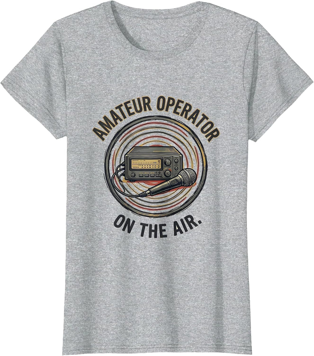 Women's Amateur Operator On The Air Funny Ham Radio Hobbyist Pride T-Shirt - Heather Grey