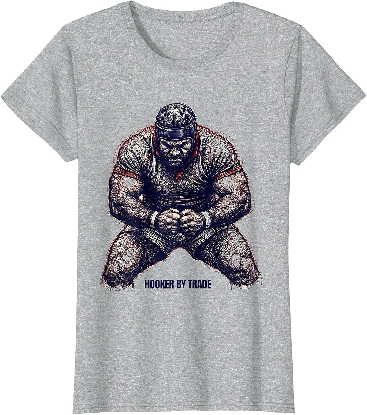 Hooker By Trade Rugby Player Design T-Shirt - Heather Grey