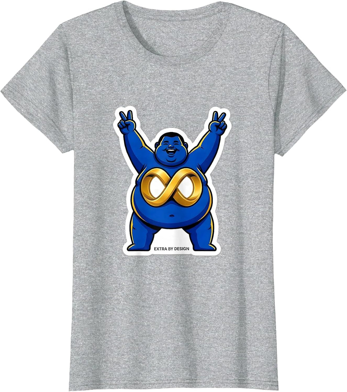 Women's Extra By Design Funny Down Syndrome Awareness Extra T-Shirt - Heather Grey
