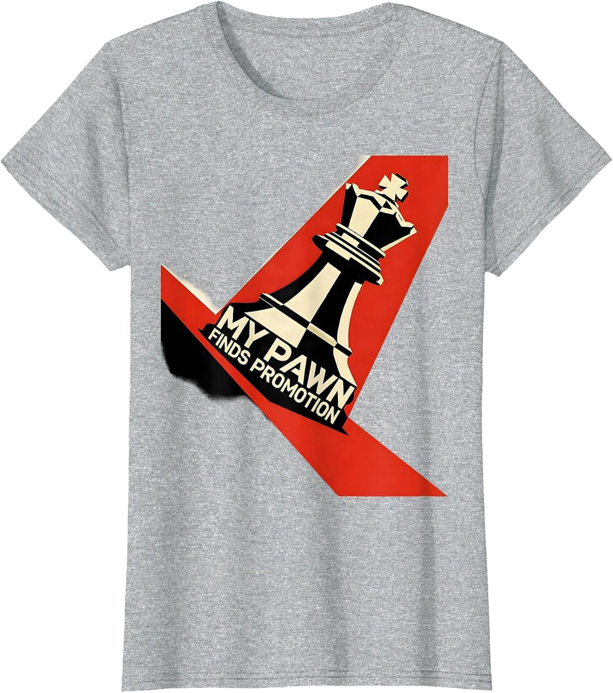 My Pawn Finds Promotion Funny Chess Player Gift Chess Lover T-Shirt - Heather Grey