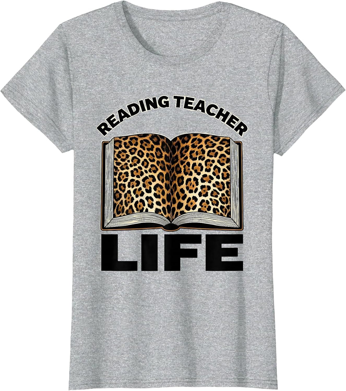 Women's Reading Teacher Life Graphic Design T-Shirt - Heather Grey
