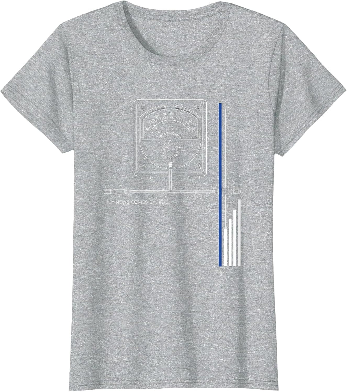Women's My News Comes By HF Swiss International Ham Radio Operator T-Shirt - Heather Grey