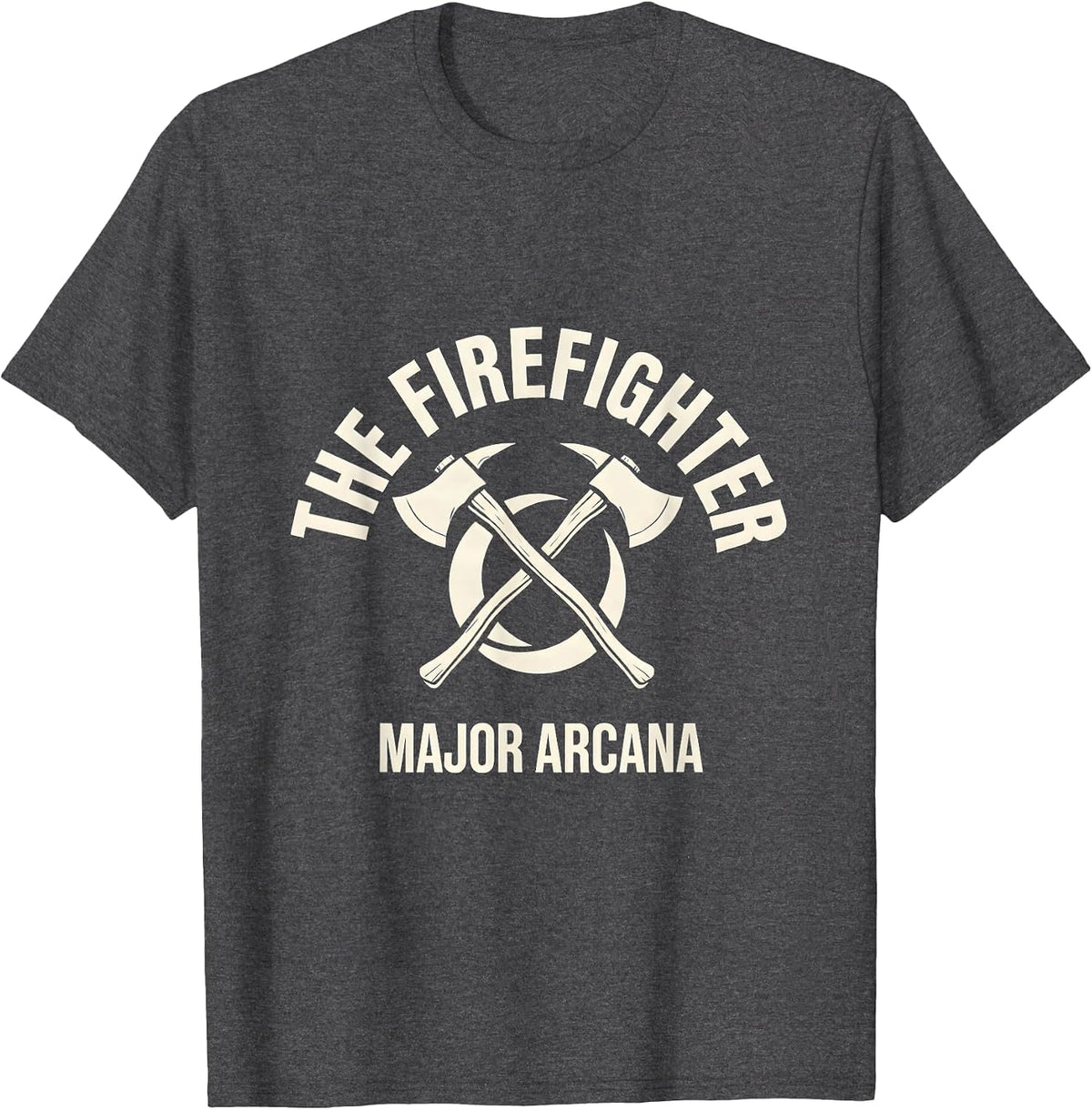 The Firefighter, Major Arcana Gothic Tarot Parody Dark Humor T-Shirt - Dark Heather Grey