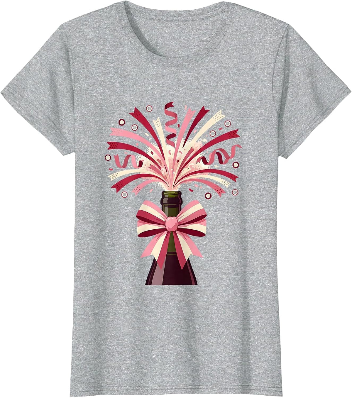Women's 21st Birthday Champagne Explosion Confetti Design T-Shirt - Heather Grey