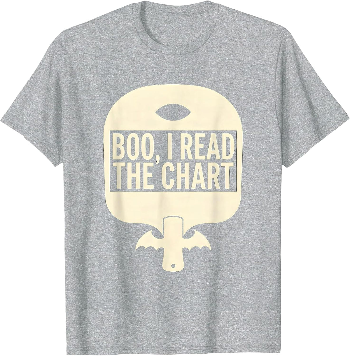 Men's Boo I Read The Chart Funny Optometrist Halloween Eye Doctor T-Shirt - Heather Grey