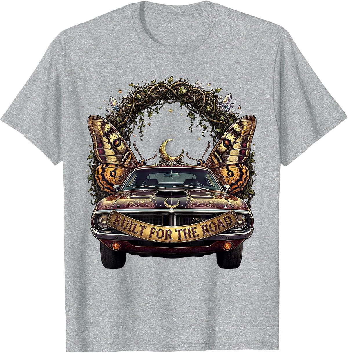 Men's Built for the Road Car Enthusiast Design T-Shirt - Heather Grey