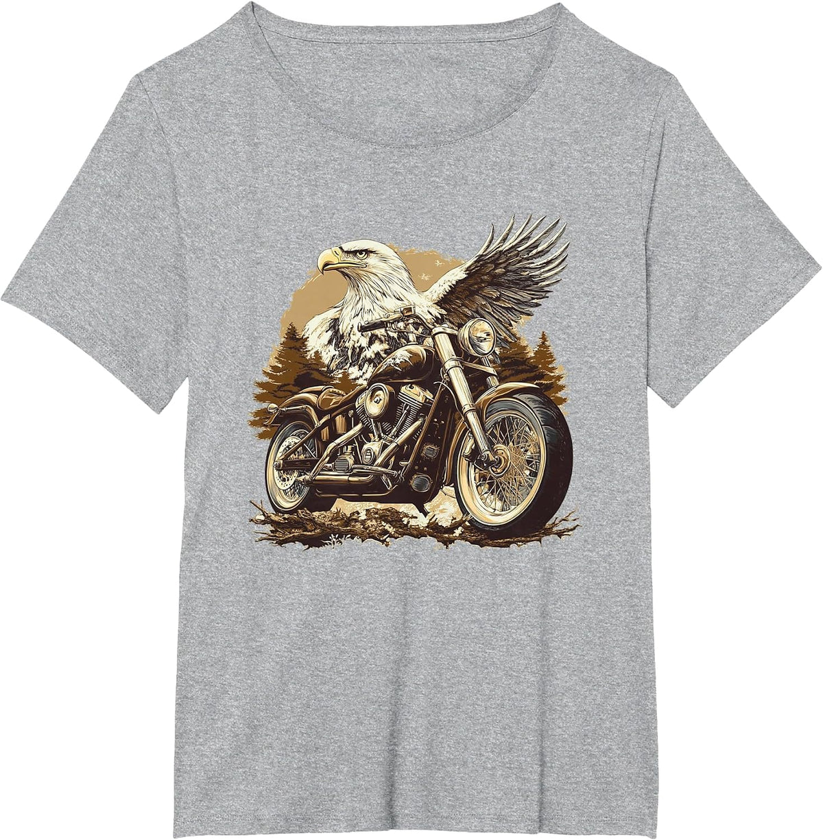 Nice Eagle Biker Costume for Motorcycle Lovers T-Shirt - Heather Grey
