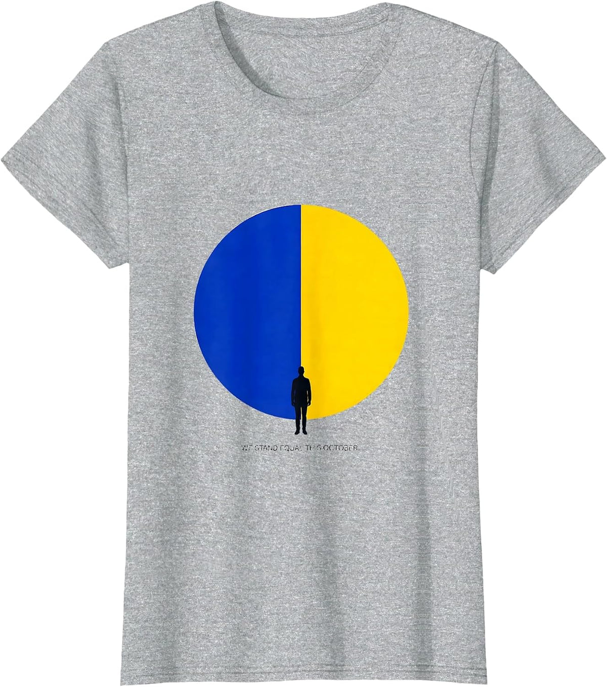 Women's We Stand Equal This October Down Syndrome Awareness Support T-Shirt - Heather Grey