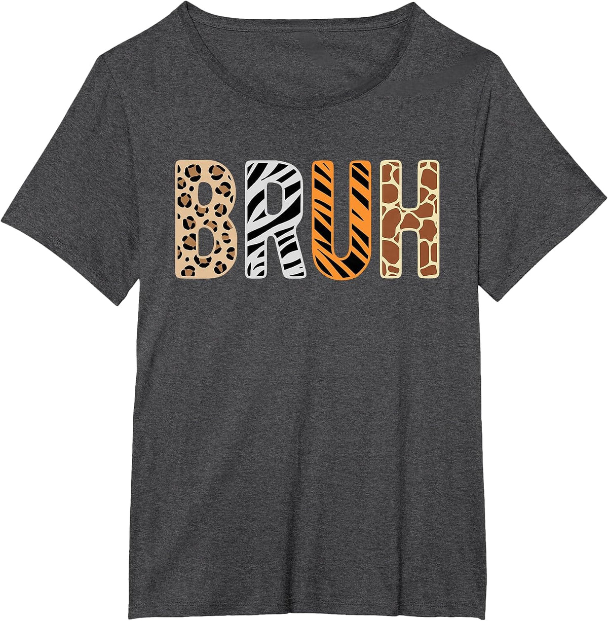Safari Animals Wildlife Zookeeper Funny Bruh Boys Teens T-Shirt - Dark Heather Grey